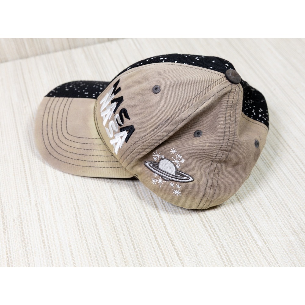 NASA I Need Space Baseball Cap Hat Tan Black Starry Galaxy Saturn Strapback